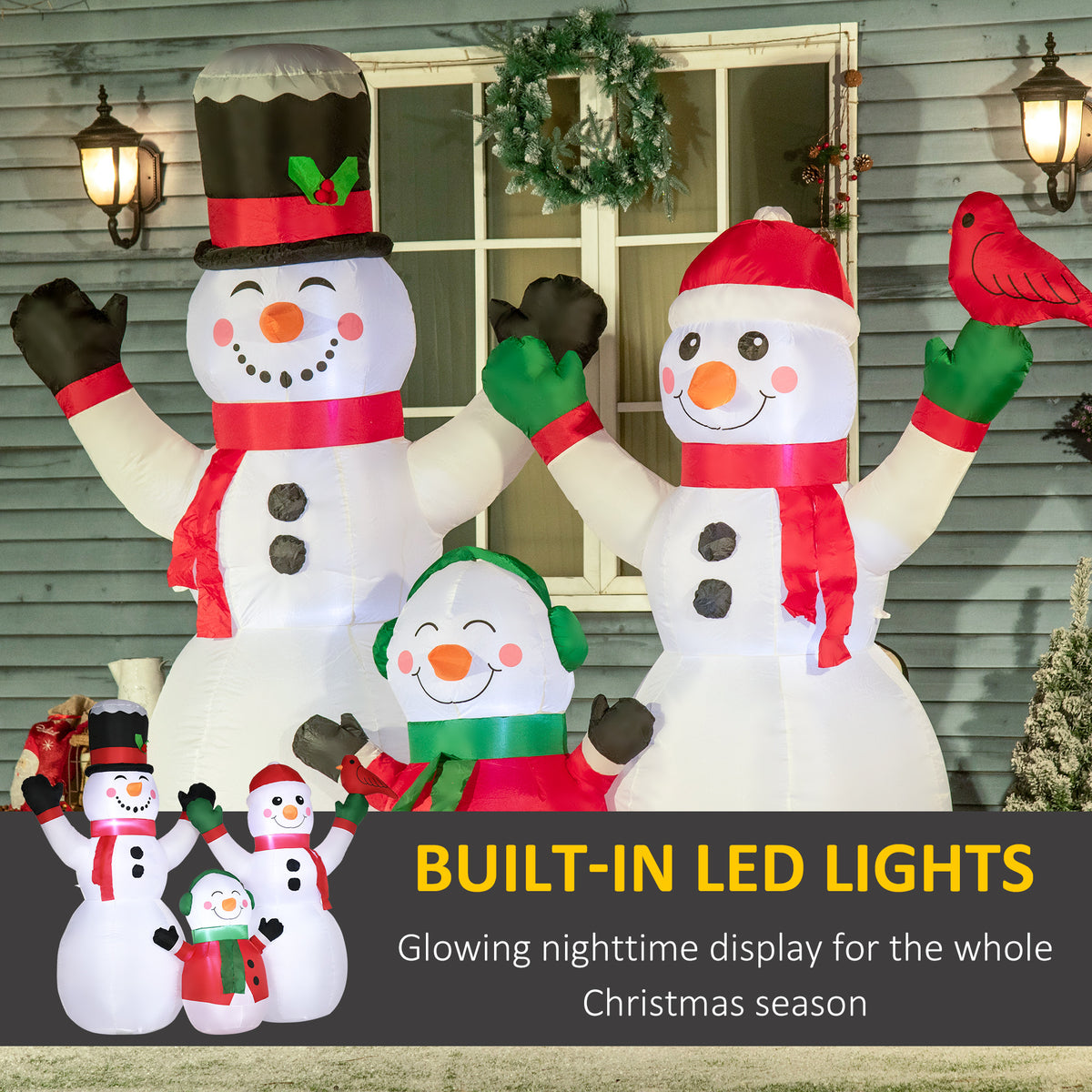 Christmas Inflatable Snowman Lighted Yard Decoration