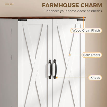 Tall farmhouse kitchen pantry storage cabinet