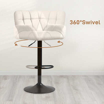 Swivel Bar Stools Adjustable with Armrests and Footrest