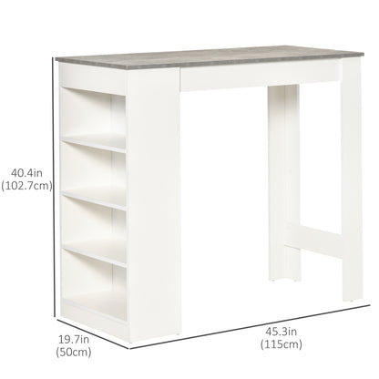 High Top Bar Table with 4 Storage Shelves