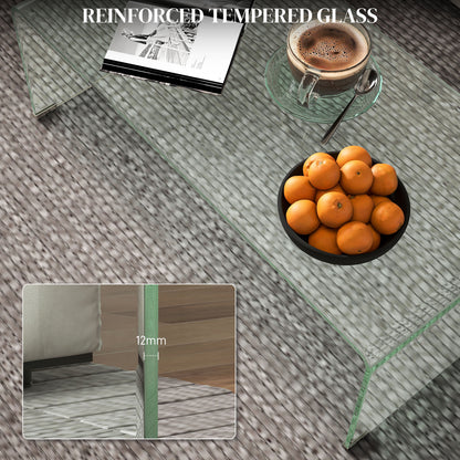 Mesa de centro rectangular de vidrio templado para sala de estar