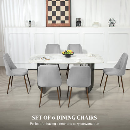 Juego de 6 sillas de comedor de terciopelo