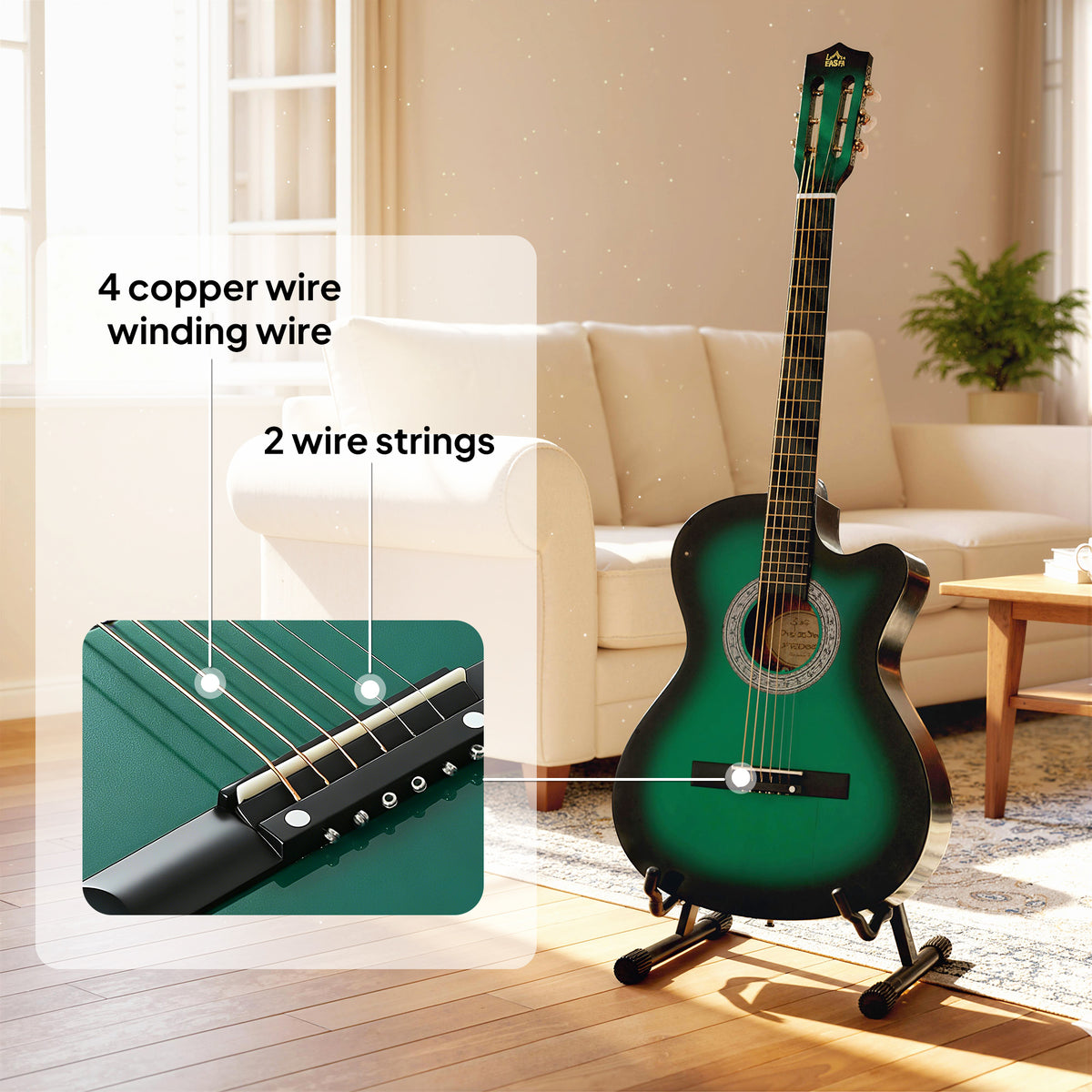 38-Inch Classical Acoustic Guitar with Case