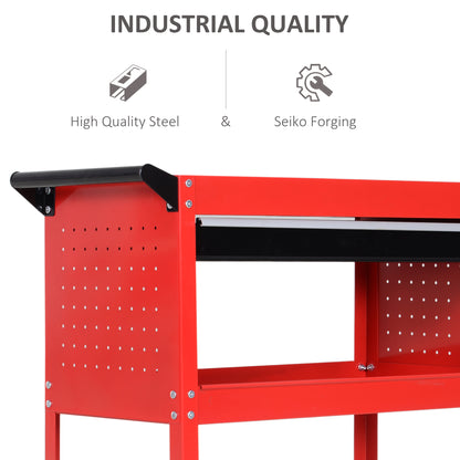 Rolling steel tool cart