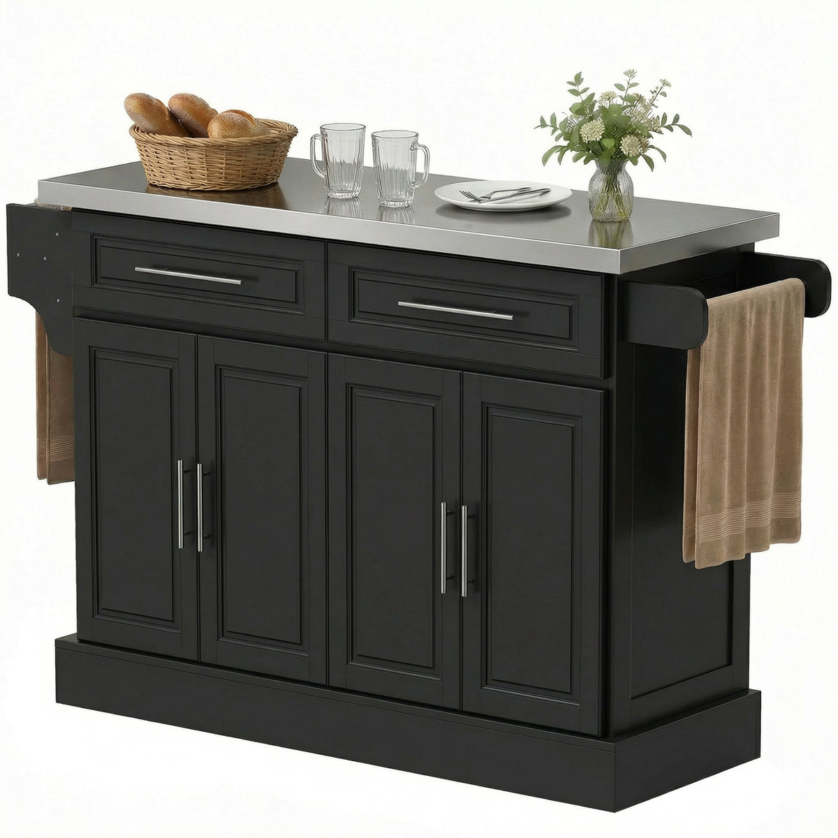 Stainless Steel Kitchen Island with Storage