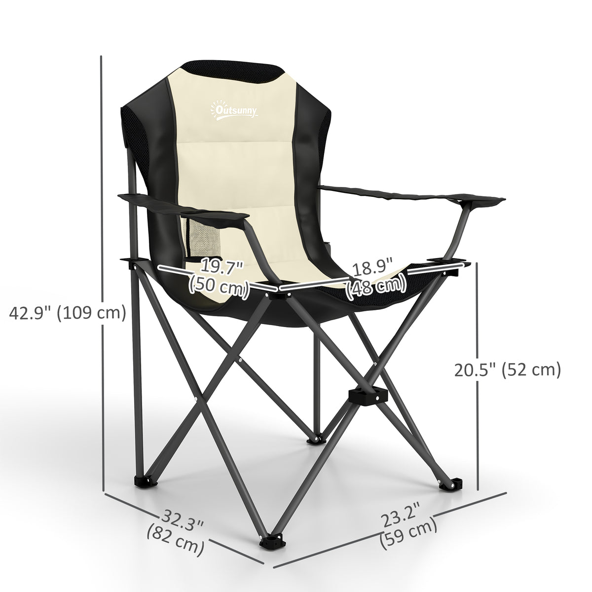 High Back Folding Camping Chairs with Cup Holder