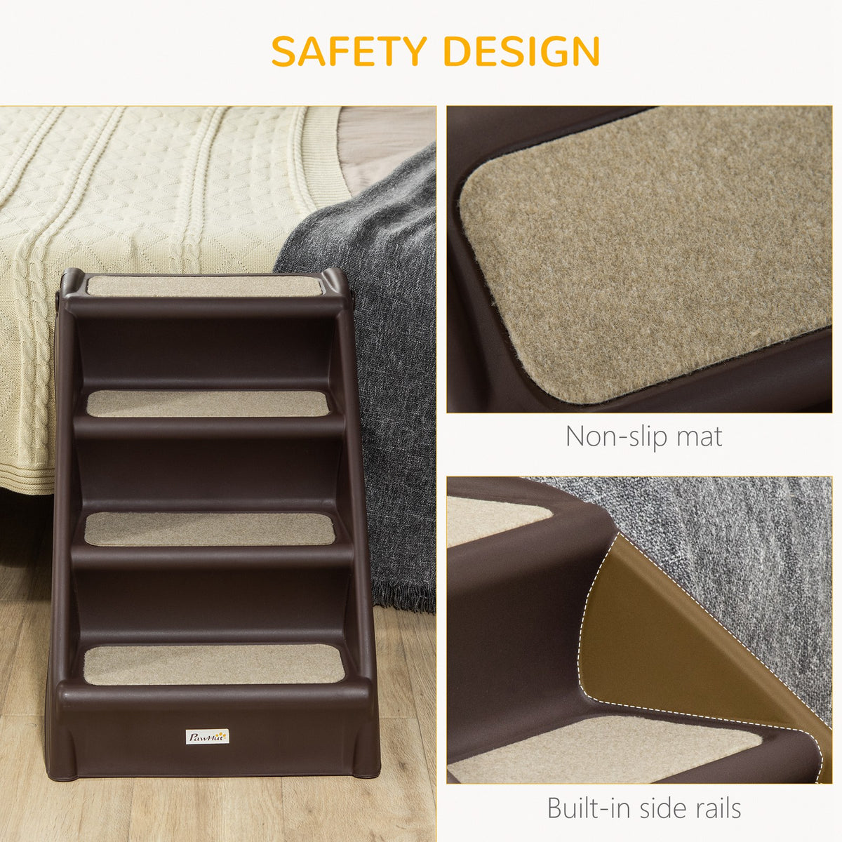 4-level portable folding pet stairs