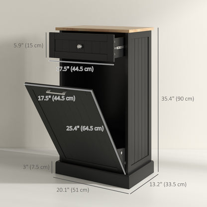 Tilt-Out Trash Cabinet with Drawer