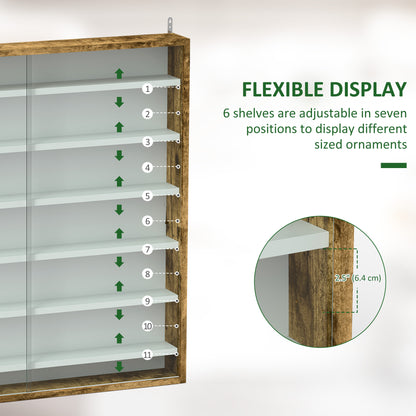 7-Tier Wall Display Cabinet with Glass Doors