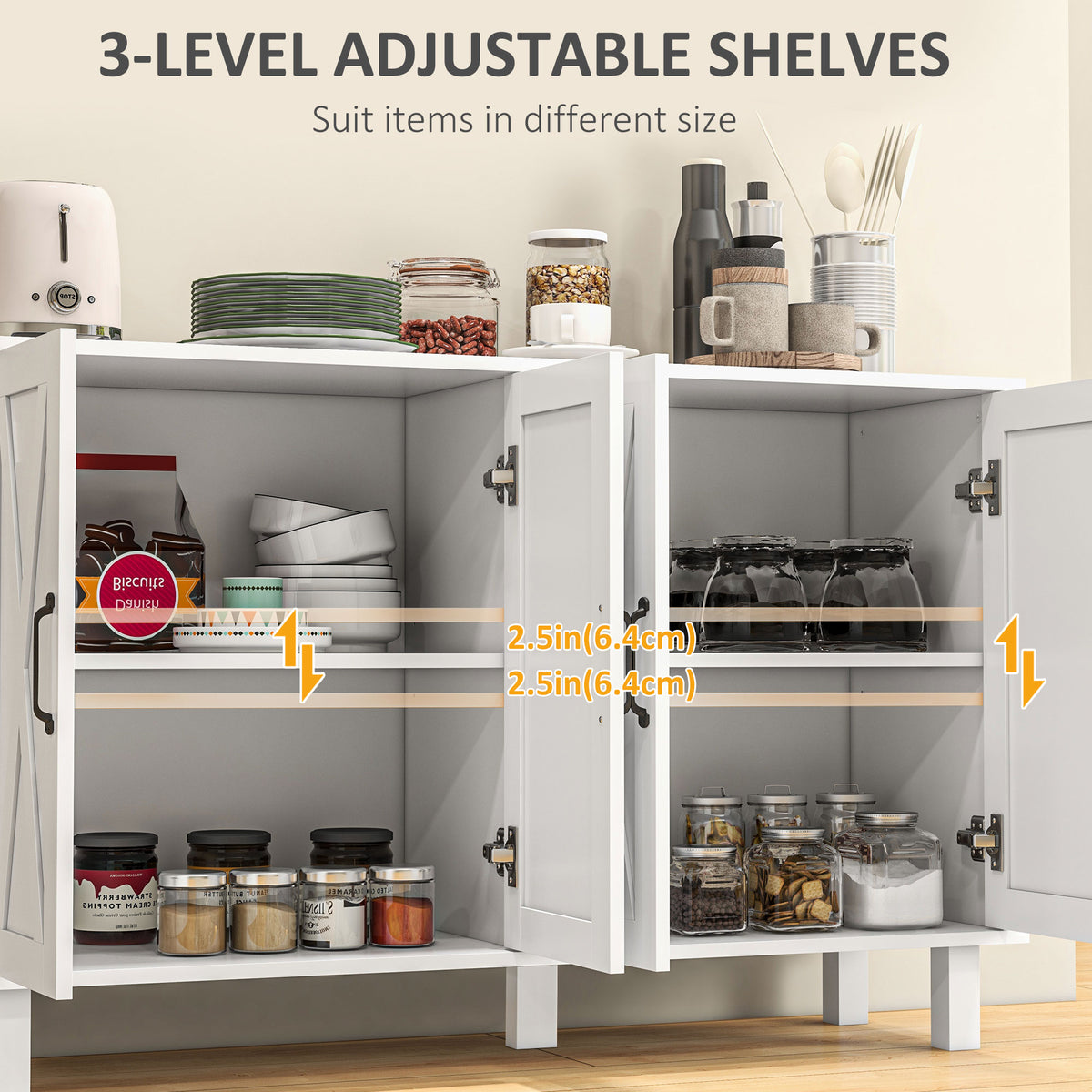 Kitchen sideboard barn door cabinet