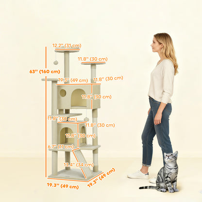 Árbol para gatos de varios niveles de 160 cm