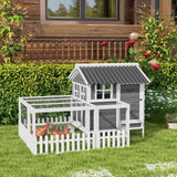 Wooden Chicken Coop with Outdoor Run