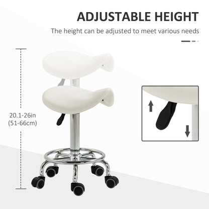 Ergonomic Rolling Salon Saddle Stool