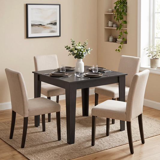 Modern Square Wood Effect Dining Table