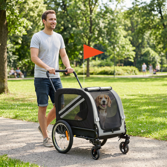 Remolque de bicicleta para perros 2 en 1