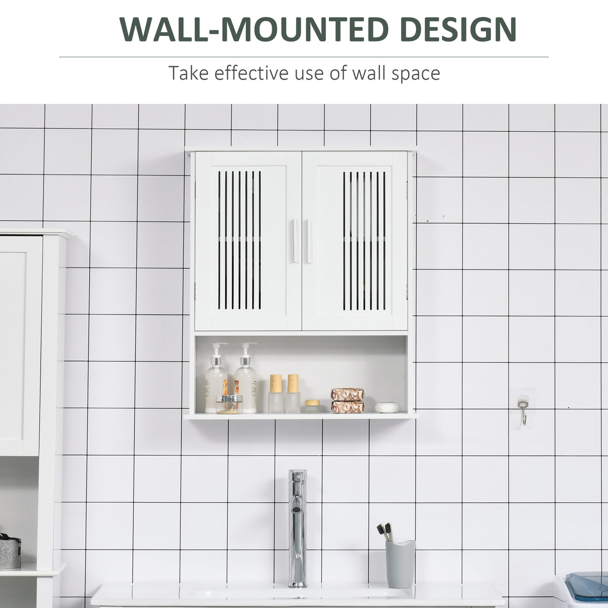 Armario de baño de pared moderno con puertas