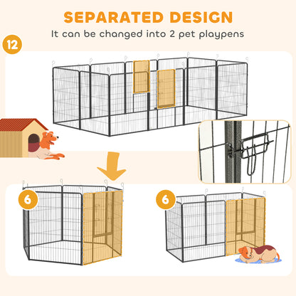 Dog Playpen 12 Panel with Gate 39 inches