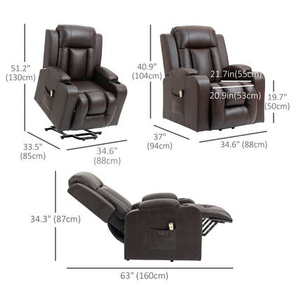 Sillón reclinable y elevador eléctrico de cuero sintético