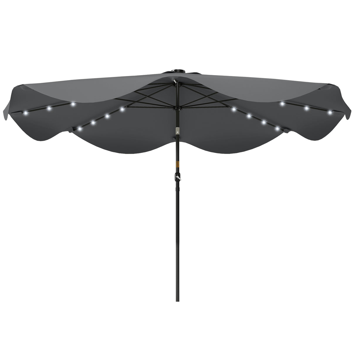 Solar LED Tilting Patio Umbrella 10 x 10 ft