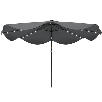 Solar LED Tilting Patio Umbrella 10 x 10 ft