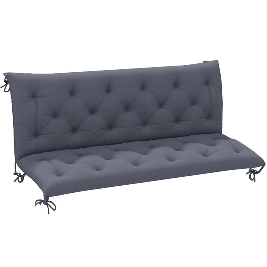 3-Seater Porch Swing Cushion with Backrest Non-Slip