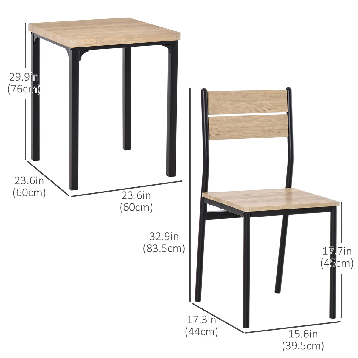 3-Piece Dining Table Set for Small Spaces