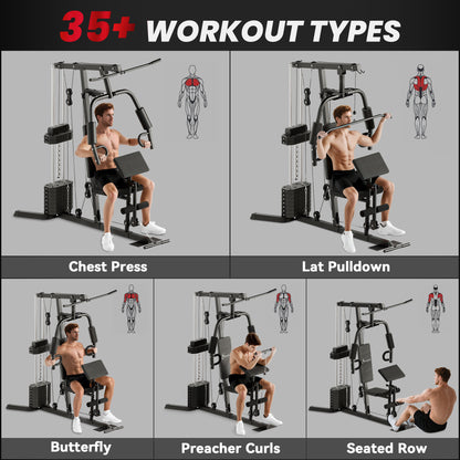 Multi-exercise home gym station