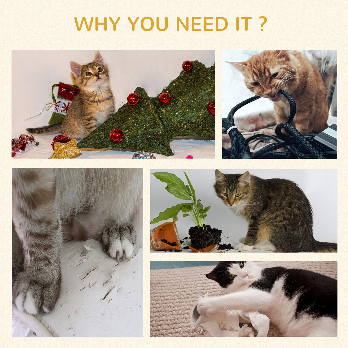 Multi-level cat tree with sisal scratching posts