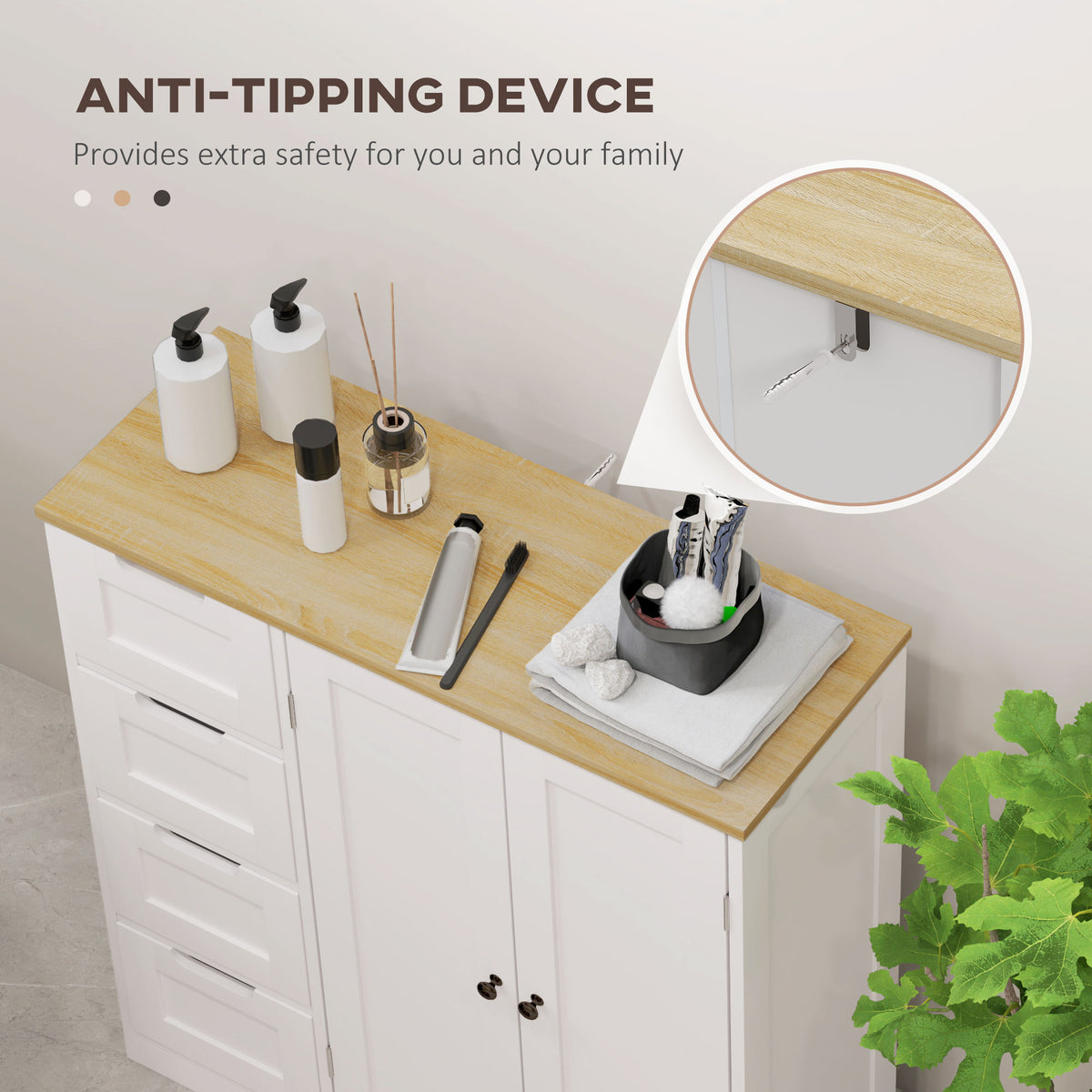 Freestanding modern bathroom floor cabinet