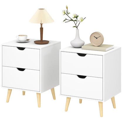 Modern bedside tables set of 2 drawers
