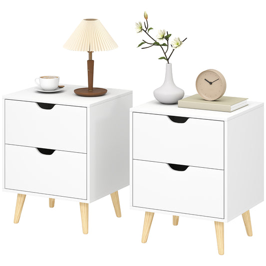 Modern bedside tables set of 2 drawers