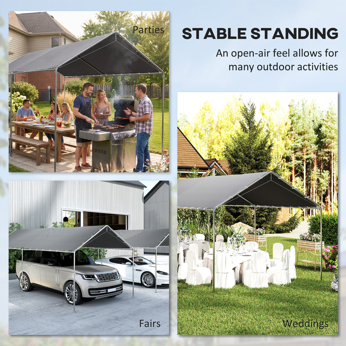 Car Shelter 10' Galvanized Steel