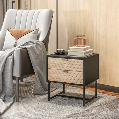 Modern bedside table with two drawers