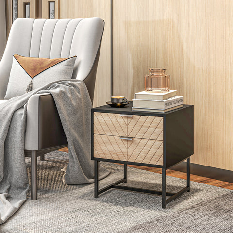 Modern bedside table with two drawers