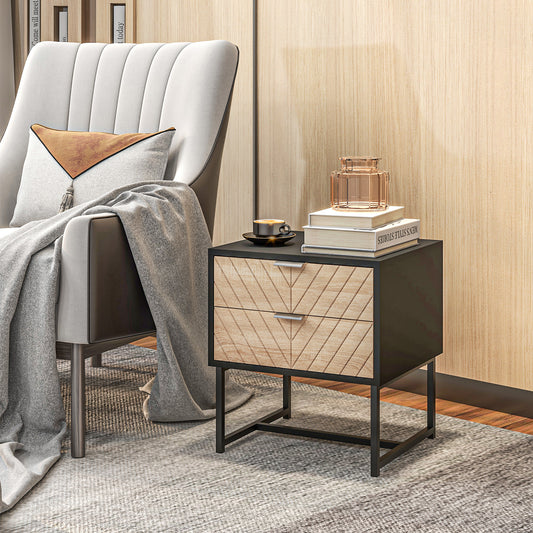 Modern bedside table with two drawers