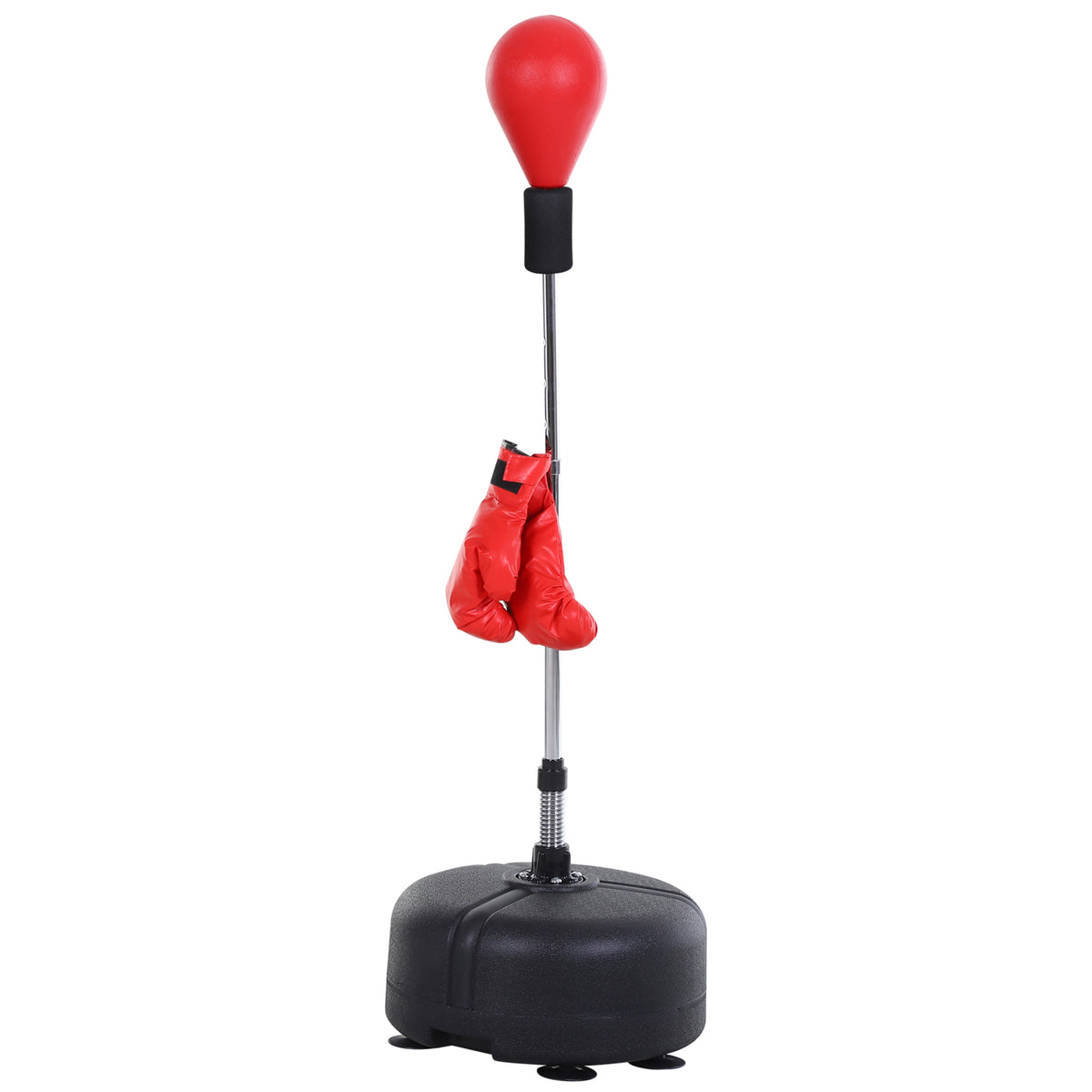 Saco de boxeo con soporte ajustable y guantes