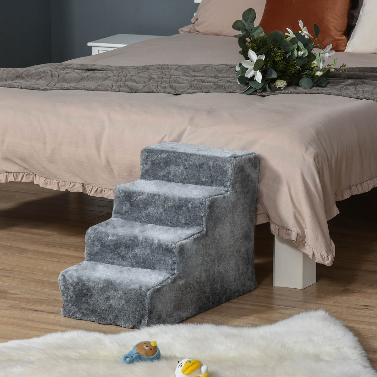 Escalera de 4 peldaños para perros con funda extraíble