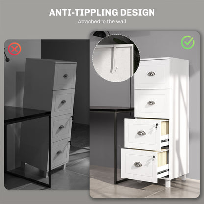 4-drawer office file cabinet with lock