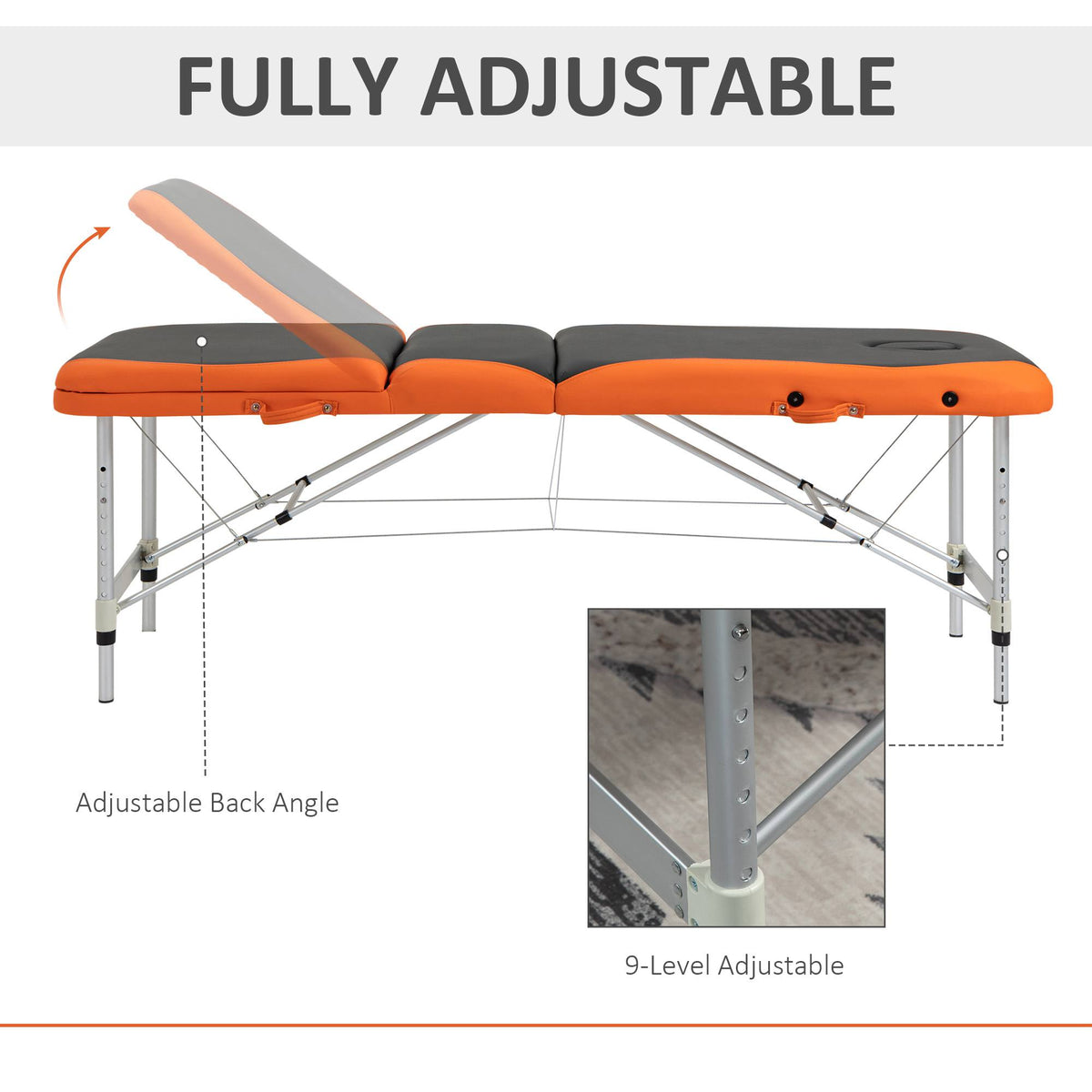 Professional foldable aluminum massage table