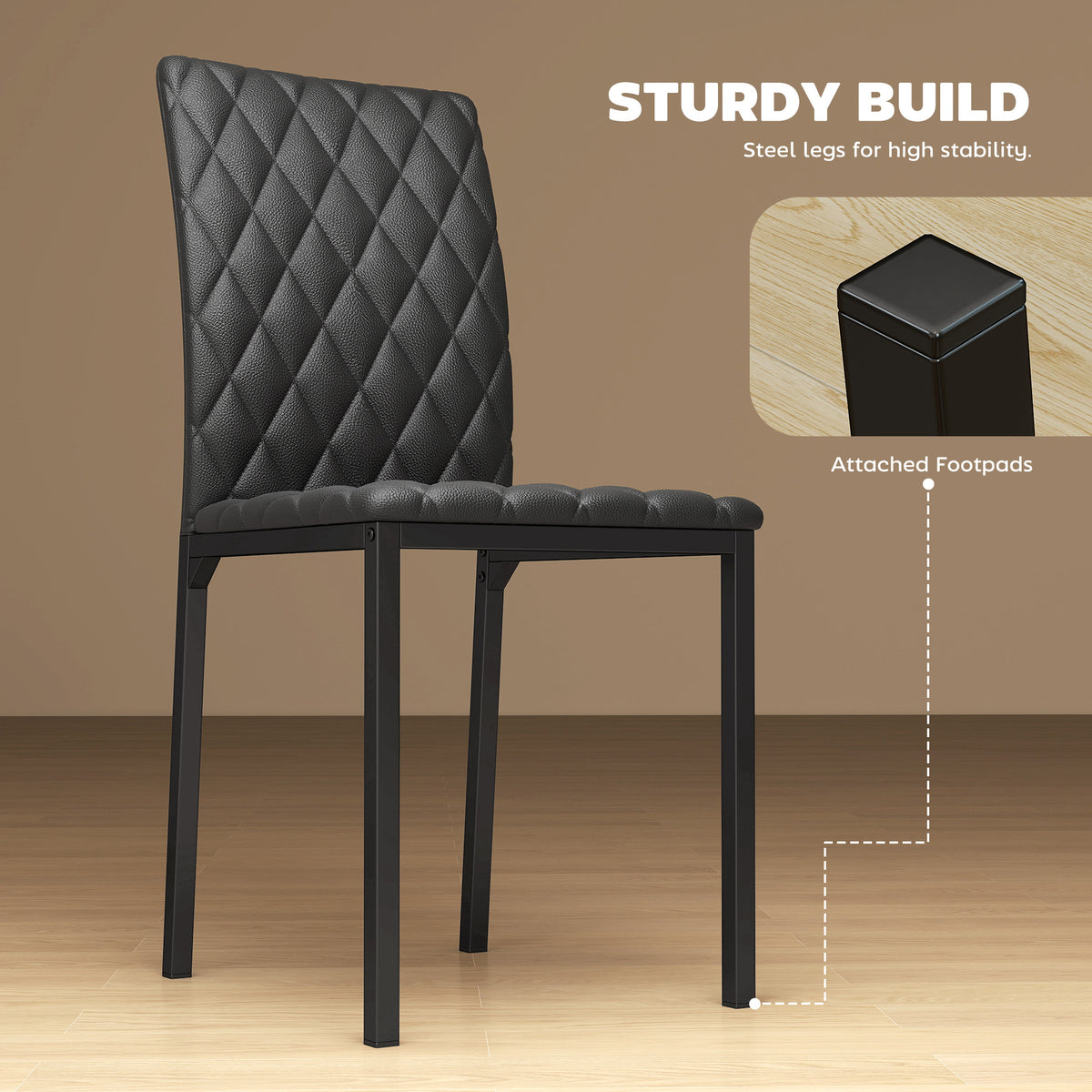 Juego de 4 sillas de comedor tapizadas