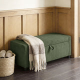 Upholstered Corduroy Storage Ottoman Bench