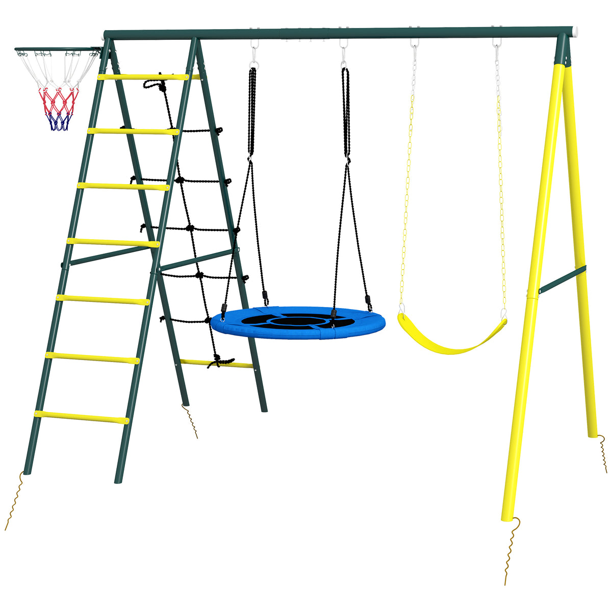4-in-1 Outdoor Kids Swing and Play Set