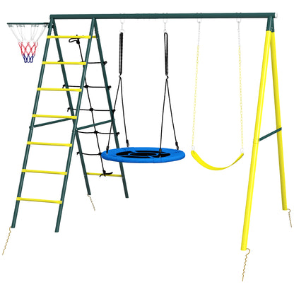 4-in-1 Outdoor Kids Swing and Play Set