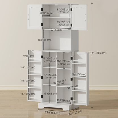 Tall farmhouse kitchen pantry storage cabinet 181.5 cm