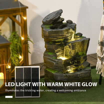 Garden Water Fountain 4 Tier with LED Lights and Pump
