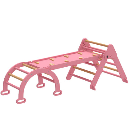 7-in-1 Foldable Wooden Pikler Triangle Set