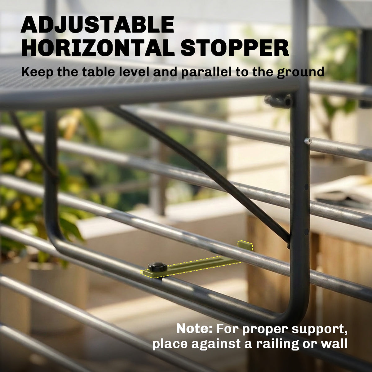 Adjustable Hanging Balcony Railing Table