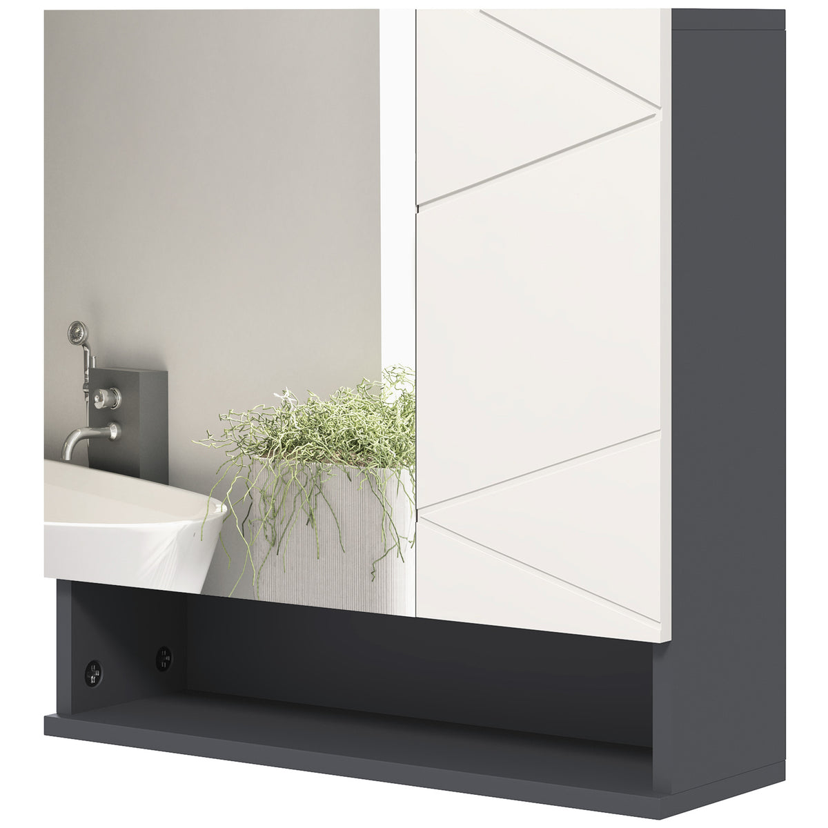 Wall mounted medicine cabinet with mirror