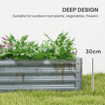 Raised Garden Bed Galvanized Steel 180 x 90 cm