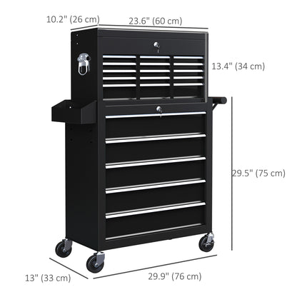 Caja de herramientas rodante con 14 cajones con cerradura